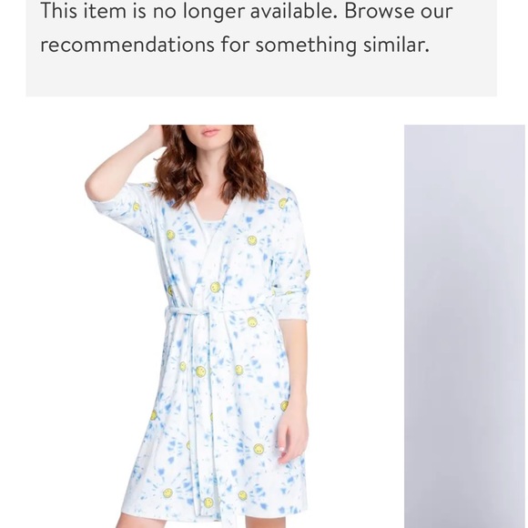 PJ Salvage Smiles Smiley Short Robe w/ Tie. XS. Like New. Sold out everywhere! - Picture 4 of 8